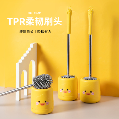 Punch-Free Hydraulic Long Handle Toilet Brush Wall-Mounted Liquid Filling Toilet Brush Bathroom Cleaning Brush