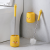 Cartoon Soft Rubber Head Toilet Brush Home Wall-Mounted Punch-Free Stainless Steel Toilet Brush Small Yellow Duck  