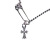 Silver Korean Style Fashion Pin Pendant Men's Crook Cross Necklace Women's Trendy Jewelry Live Broadcast with Goods