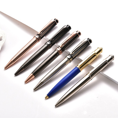 Factory Wholesale Metal Ball Point Pen Order Oil Pen Rotating Copper Advertising Marker Business Office Gift Pen Logo