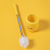 Cartoon Soft Rubber Head Toilet Brush Home Wall-Mounted Punch-Free Stainless Steel Toilet Brush Small Yellow Duck  