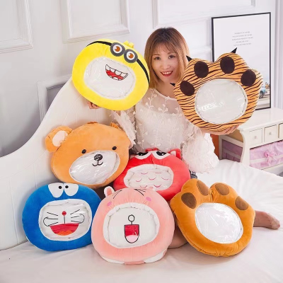 toysPokonyan Muppet Visual Hand Warmer Pillow Doll Innovative Student Muffle with Hands Mobile Phone Plush Toy Doll Gift
