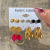 Metal Circle Chain Earings Set 6-Piece Set Creative Personality Cross-Border Love Pin Butterfly Earrings for Women