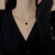 INS Style Special-Interest Design Necklace Black Square Pendant Clavicle Chain Internet Celebrity Fashion All-Match Elegant Necklace Wholesale