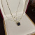 Design Necklace Black Square Pendant Clavicle Chain Internet Celebrity Fashion All-Match Elegant Necklace Wholesale