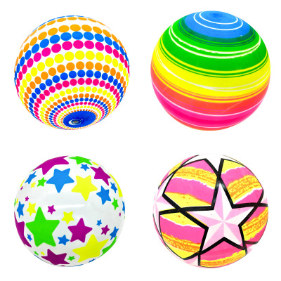 Large Elastic Ball Colorful Ball 22cm Colorful Cool Children's Inflatable Toy Elastic Ball Children Playing Ball