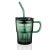 Large Capacity Good-looking Modern Simple Home Breakfast Coffee Milk and Tea Cups Small Gift Green Straw Rand Cup