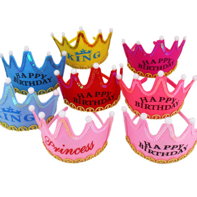 Factory Direct Sales Birthday Party Luminous Crown Hat Children Adult Party Headband Flash Hat Birthday Hat Wholesale