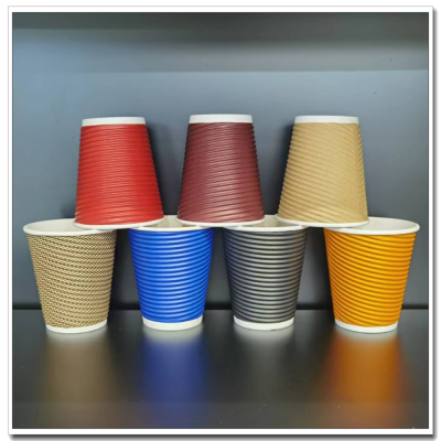 10 Oz Disposable Coffee Paper Cup Anti-Scald Double Layer Hot And Cold Drinks Angular Cup