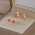 Needle One Card Three Pairs Simple Stud Earrings Suit Women's Small Delicate Earrings Peach Heart Bow Earrings Wholesale