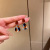 Colored Mosaic High-Grade Earrings Women's Korean-Style Fashionable Elegant Long Contrast Earrings Retro Hong Kong Style Drop Earrings