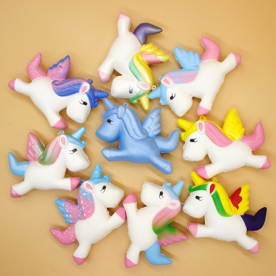 Slow Rebound Pegasus Unicorn Squishy Pegasus Girls' Gifts Simulation Pu Slow Rebound Doll Toy in Stock