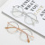 New Korean Style Polygon Metal Plain Glasses Women's Retro Net Red Big Face Slimming Frame Glasses with Myopic Glasses Option