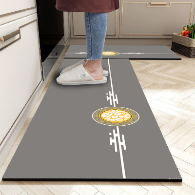 New Diatom Ooze Leather Kitchen Floor Mat Non-Slip and Oilproof Erasable Disposable Absorbent Oil-Absorbing Diatom Ooze Stain-Resistant Carpet
