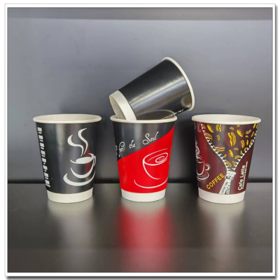 12 Oz Thick Disposable Coffee Cup Milky Tea Cup Double Layer Hollow Anti-Scald Cup