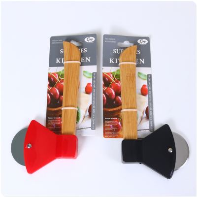 Axe Stainless Steel Pizza Cut round Cake Cut Knife Bamboo Handle Pie Separator Household Multi-Function Baking Pizza Wheel