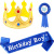 Hot Sale Boy Girl Happy Birthday Boy Shoulder Strap Corsage Banner King Hat Birthday Party