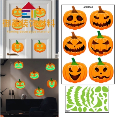 Halloween &#127875; Stickers 2022 New Funny Two-Color Luminous Tattoo Stickers Face Pasters Ghost Festival