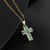 New Trend Creative Design Color Zircon Clavicle Chain European and American Supply Simple Cross Necklace Pendant for Women