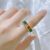 Cross-Border Colorful Creative Special Interest Light Luxury Fashion Real Gold Ring Opening Adjustable Rainbow Zircon Ring for Men and Women