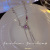 Purple Heart-Shaped Crystal Tassel Clavicle Chain Niche Sweet Cool Design Purple Zircon Lava Metal Necklace Love