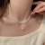 Double Layer Twin Pearl Necklace Female Ins Style Pearl Pendant Light Luxury Minority Clavicle Chain High Sense Temperament Necklace