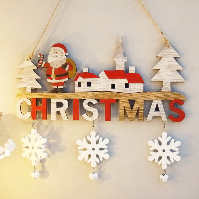 Christmas Decorations Creative Christmas Pendant Home Restaurant Christmas Wooden Crafts Door Hanging Christmas Gifts