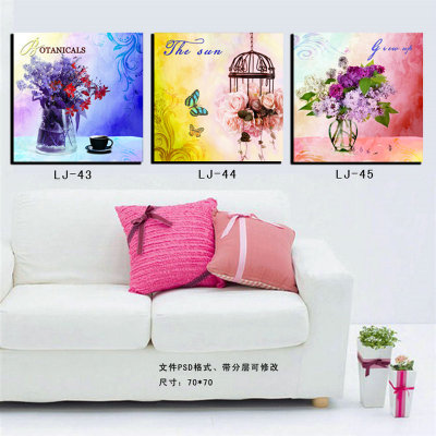 Living Room Sofa Wall Painting Three-Piece Painting Modern Minimalist Landscape Mural Bedroom Dining Room Canvas Decorative Painting