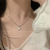 Love Pendant Necklace for Women Sweet Cool Style Hot Girl Internet Celebrity Necklace Accessories Niche Design Light Luxury All-Match Clavicle Chain