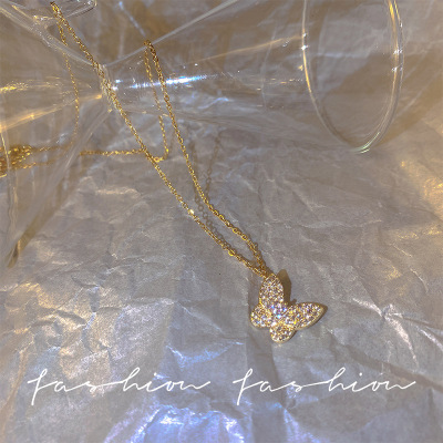 Pendant Titanium Steel Necklace for Women Ins Trendy Niche High-Grade Light Luxury Clavicle Chain Neck Chain Trendy