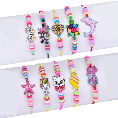 Hot Sale New Colorful Candy Starfish Turtle Butterfly Children's Bracelet Party Supplement Factory Long-Term Spot
