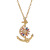 Boat Anchor Special-Interest Design Color Zircon SUNFLOWER Pendant Necklace Mild Luxury Retro Clavicle Chain Female