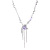 Purple Heart-Shaped Crystal Tassel Clavicle Chain Niche Sweet Cool Design Purple Zircon Lava Metal Necklace Love