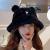 New Autumn and Winter Fisherman Hat Women Korean Style Fashion Bear Sweet Cute Lamb Wool Thickened Warm Hat Wholesale