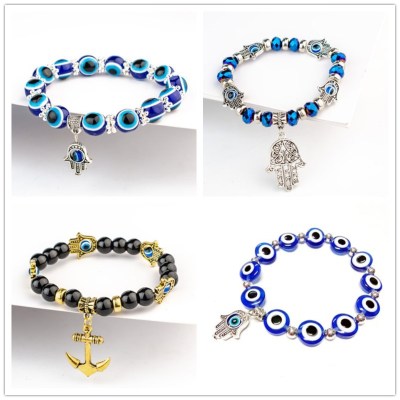 Cross-Border Supply Turkey Blue Eyes Bracelet Muslim Ornament Fatima Palm Devil's Eyes Wholesale