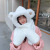 New Winter M Bear Ear Three-in-One Scarf Women's Autumn and Winter All-Matching Warm Furry Scarf Plush Hooded Warm