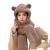Scarf New Bear Cap with Ears Women's Winter All-Matching Warm Gloves Hat Scarf Integrated Three-Piece Set Scarf