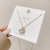 Ginkgo Leaf Titanium Steel Necklace Female Niche High Sense Online Influencer Clavicle Chain Micro Inlaid Jewelry