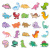 50 Small Dinosaur Graffiti Stickers Cross-Border Cartoon Animal Stickers DIY Mobile Phone Water Cup Luggage Stickers Waterproof