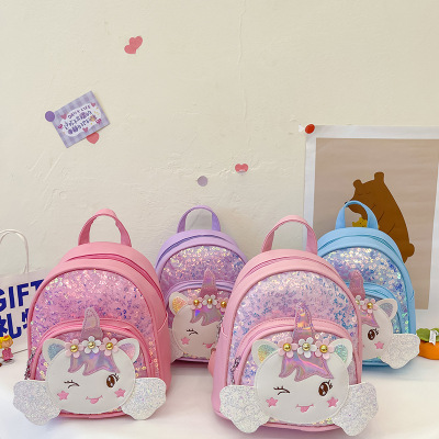 Cute Kawaii Cartoon Children's Backpack 2022 New Korean Fashion Sequins Girls Kindergarten Backpack Small Backpack