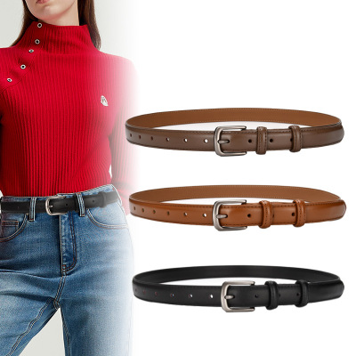 Manufacturers Popular Leather Belt Women's Cowhide Pant Belt Vintage Casual All-Matching Belt Women's Pants Belt in Stock Wholesale