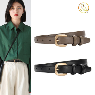 2022 New Belt Women's Genuine Leather Fashion Simple Versatile Belt Female Ornament Jeans Strap Thin Korean Fashion