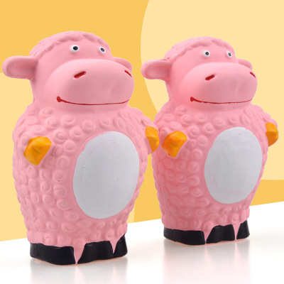 Factory Direct Sales Pet Sound Toy Latex Pink Sheep Standing Sheep Molar Bite-Resistant Dog Toy