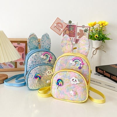 2022 New Children's Backpack Korean Fashion Sequins Girls Baby's School Bag Cute Fashionable Shoulder Messenger Bag