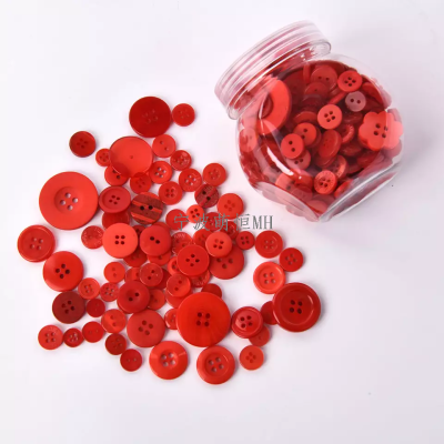 Round Resin Button 2/4 Holes Button Mixed Color Assorted Sizes Button for Crafts Sewing DIY Manual Plastic Button
