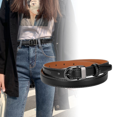 SOURCE Wholesale First Layer Cowhide Belt Women's Simple Decoration Jeans Strap Versatile Fashion Leather Casual Thin Belt