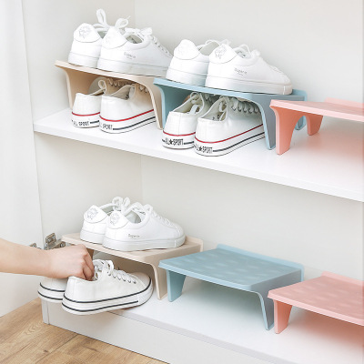 Household Storage Shoe Rack Double Layer Shoe Support Plastic Integrated Simple Space-Saving Economical Simple Shoes Storage Rack