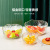 Green Apple Japanese Style Golden Trim Hammered Salad Bowl Household Fruit Plate Cooking Glass Bowl Irregular Dessert Soup Bowl