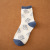 Bear Blue Socks Women's Mid Tube Stockings Trendy Spring and Summer Cute Cartoon Japanese Style Students Twist Plaid Long Socks Cotton