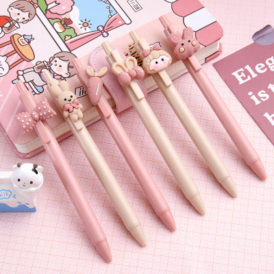 Cute Girl Press Gel Pen Ins Girl Press Ball Pen Student Studying Stationery Supplies Exam Signature Pen